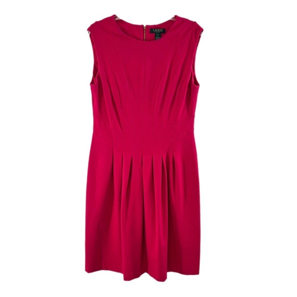 Lauren Ralph Lauren Women's Dress Size 12 Sleeveless Hot Pink Stretch